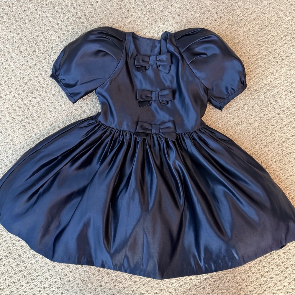 Janie and Jack Navy Satin Dress